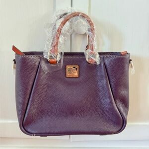 NWT Dooney & Bourke Small Zip Top Leather Bag - Purple Plum - Ships fast!